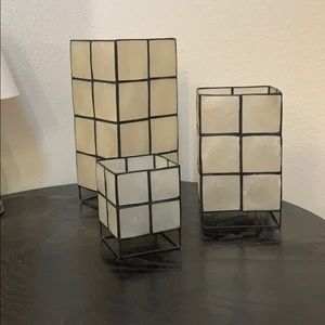 Three piece candle holder set